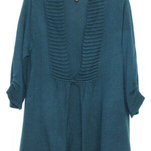 Apt. 9 Women's Cardigan / Sweater Ruffled Stretch Lightweight -L - Teal NWOT